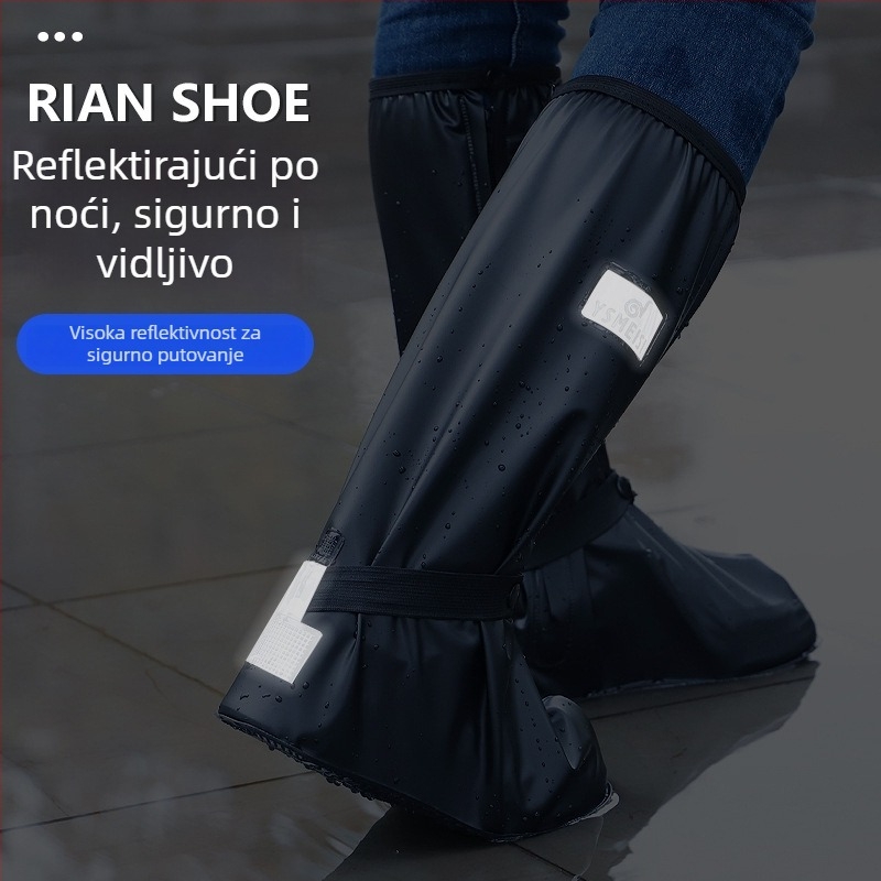 Zaštita za kišnu obuću – vodonepropusna, protuklizna, PVC materijal, ojačana, visokog kroja