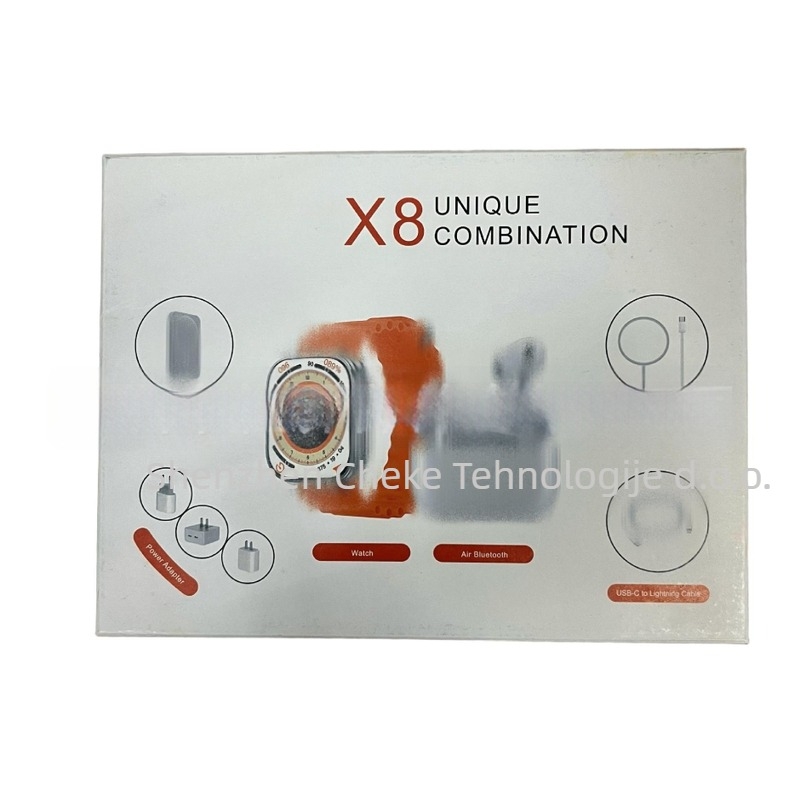 X8 Smartwatch set s Bluetooth pozivima, praćenje srčanog ritma, brojanje koraka, TFT zaslon, aluminijsko kućište