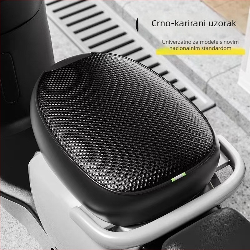 Navlaka za sjedalo električnog bicikla, dvodijelni komplet, vodootporan i UV-otporan, umjetna koža, otisak logotipa, prilagodljivo