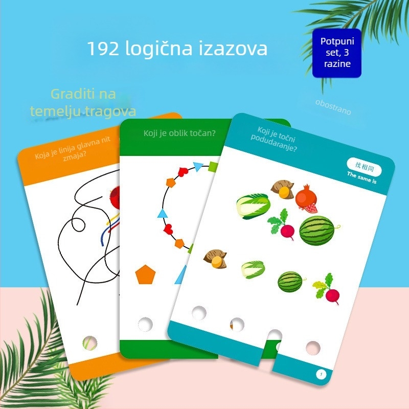 Obrazovna karta igra za razvoj logičkog razmišljanja, koncentracije i koordinacije ruka-oko, za djecu 4–6 godina