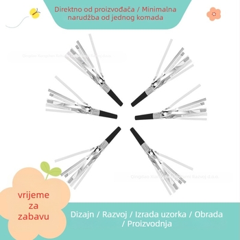 Dekorativni pompon dodatak u obliku trube – plastični materijal, prilagodba, ispis logotipa