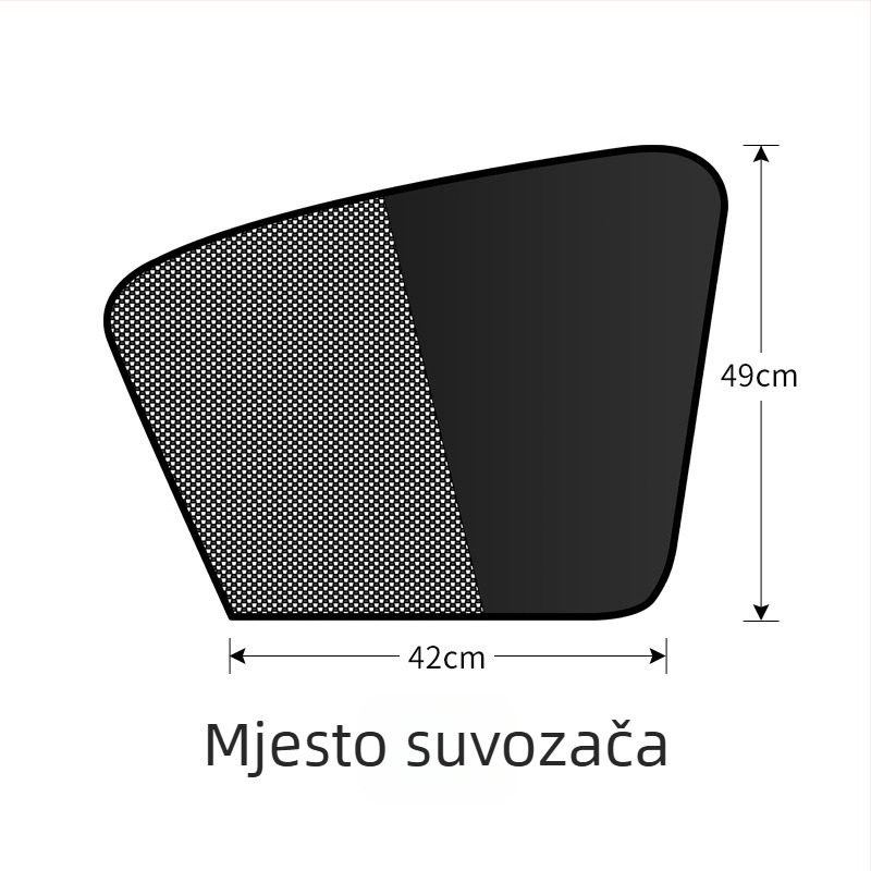 Automobilska zavjesa za sunce s dvostrukom bočnom mrežom, magnetsko pričvršćivanje, toplinska izolacija i zaštita od svjetla za prozore automobila