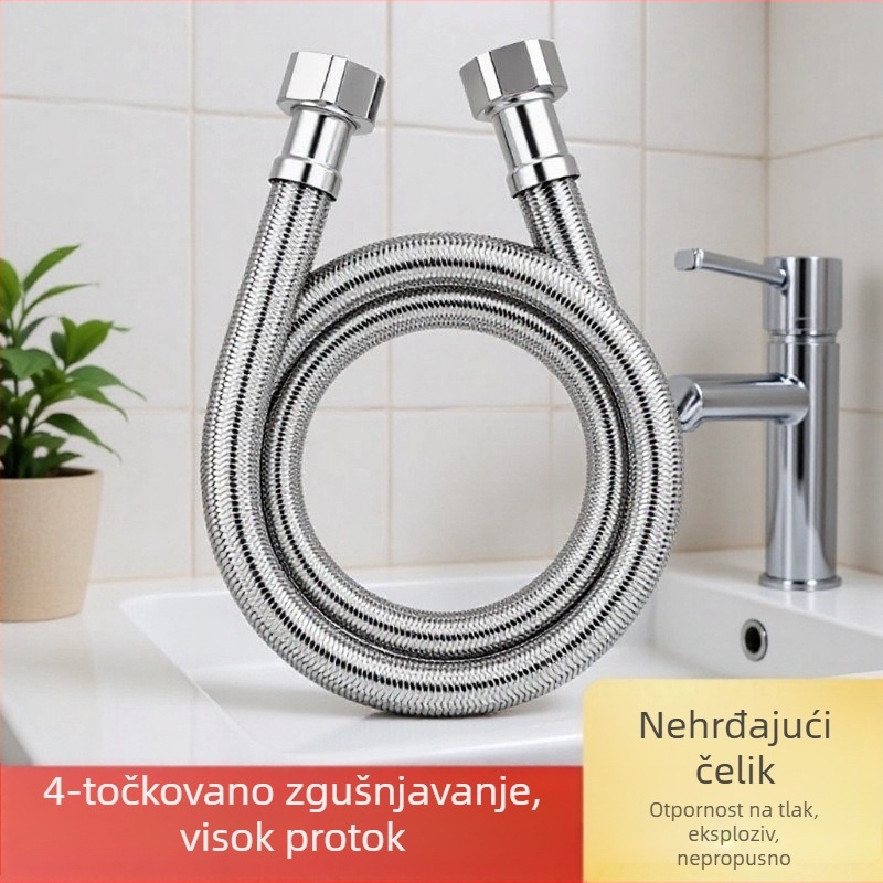 Smart Bath pleteni vodovodni priključak od nehrđajućeg čelika 304 za dovod vode do WC grijača, moderni minimalistički stil