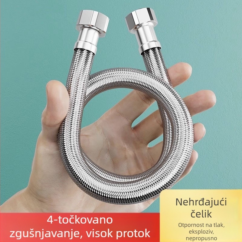 Smart Bath pleteni vodovodni priključak od nehrđajućeg čelika 304 za dovod vode do WC grijača, moderni minimalistički stil