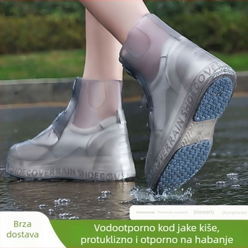 Liyu vodootporne zaštitne navlake za kišne cipele s debelim otpornošću na trošenje potplata, za učenike i odrasle, na otvorenom, protuklizno, sigurno prianjanje, kišne cipele i čizme