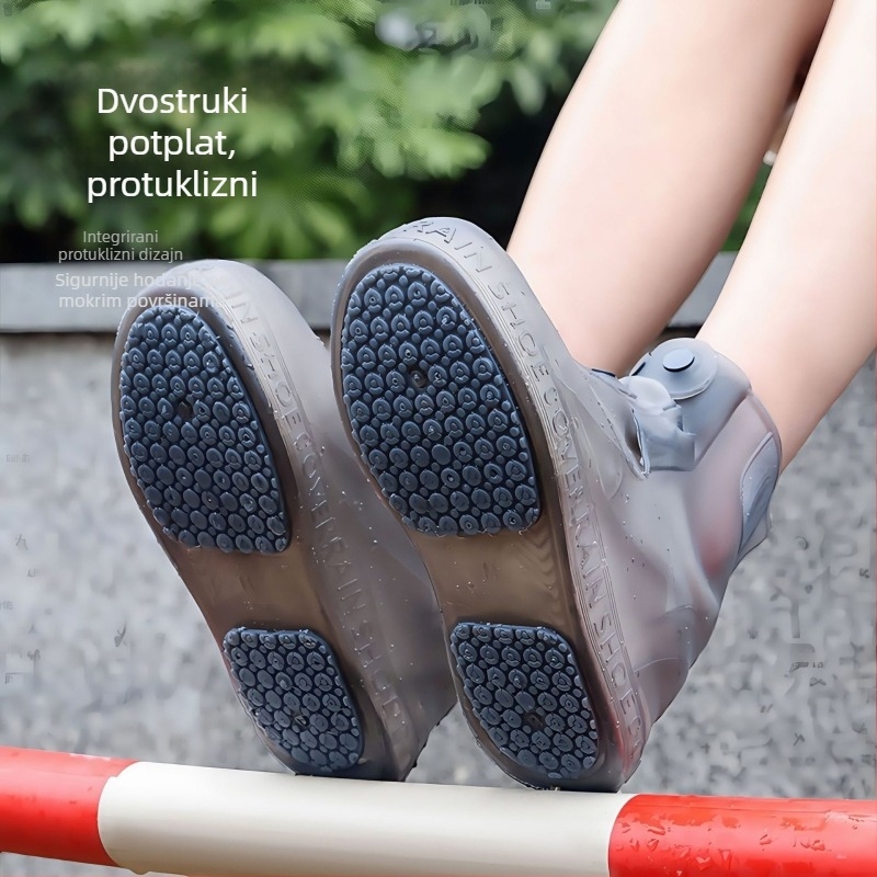Liyu vodootporne zaštitne navlake za kišne cipele s debelim otpornošću na trošenje potplata, za učenike i odrasle, na otvorenom, protuklizno, sigurno prianjanje, kišne cipele i čizme