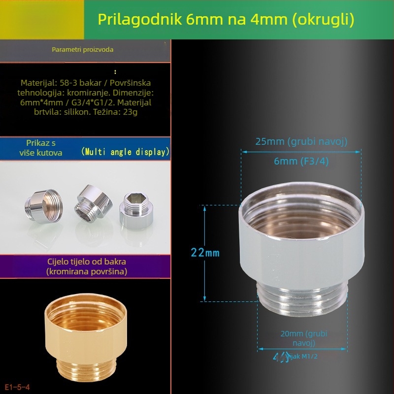 Adapter za slavinu 6–4, bakar, Hongying, moderan jednostavan stil