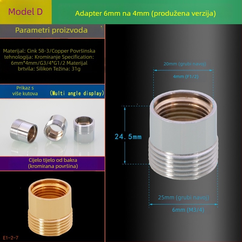 Adapter za slavinu 6–4, bakar, Hongying, moderan jednostavan stil