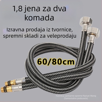 Cijev za dovod vode za WC, toplu i hladnu vodu, G1/2 priključak, opleten najlonski crijevo, otporno na eksploziju