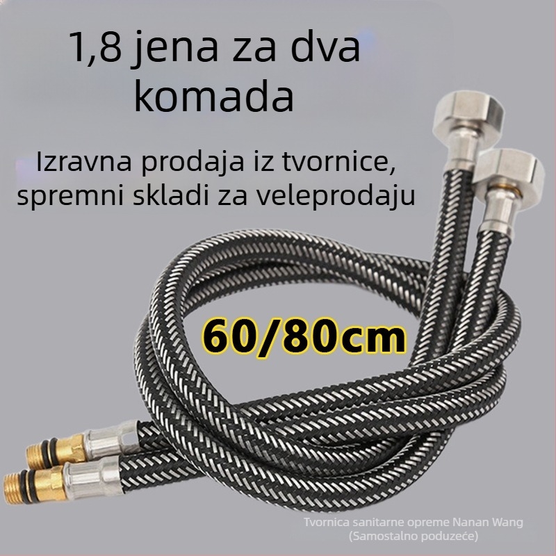 Cijev za dovod vode za WC, toplu i hladnu vodu, G1/2 priključak, opleten najlonski crijevo, otporno na eksploziju