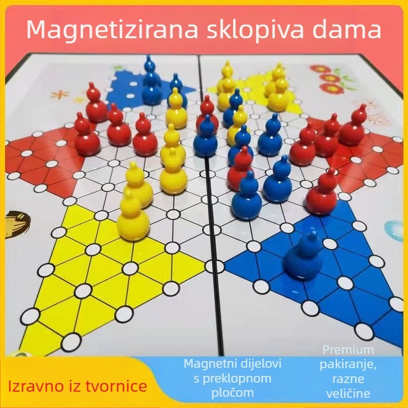 Magnetna dama igra s preklopnom magnetskom pločom od plastike – za uzrast 4–35 godina