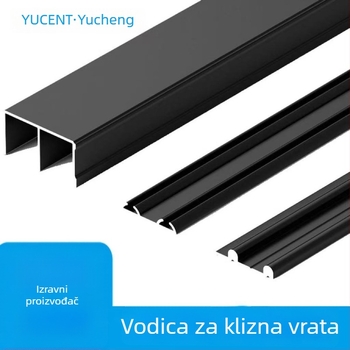 Aluminijska tračnica za klizna vrata ormara, tiši valjci, mali dvostruki tračnik (gornji i donji)