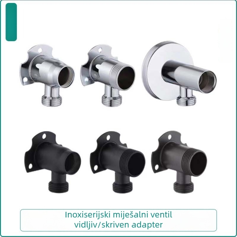 Četverokutna zidna baza za slavinu, skrivena i površinska montaža, bakar/nerđajući čelik, moderni minimalistički stil