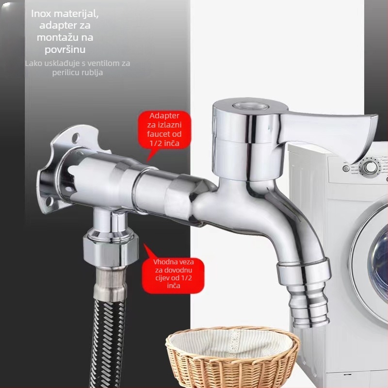 Četverokutna zidna baza za slavinu, skrivena i površinska montaža, bakar/nerđajući čelik, moderni minimalistički stil