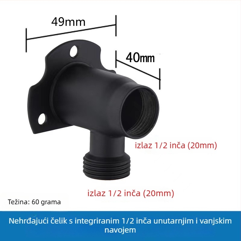 Četverokutna zidna baza za slavinu, skrivena i površinska montaža, bakar/nerđajući čelik, moderni minimalistički stil