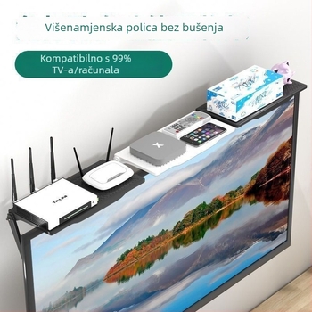 Polica na vrhu televizora za set-top box i router, bez bušenja