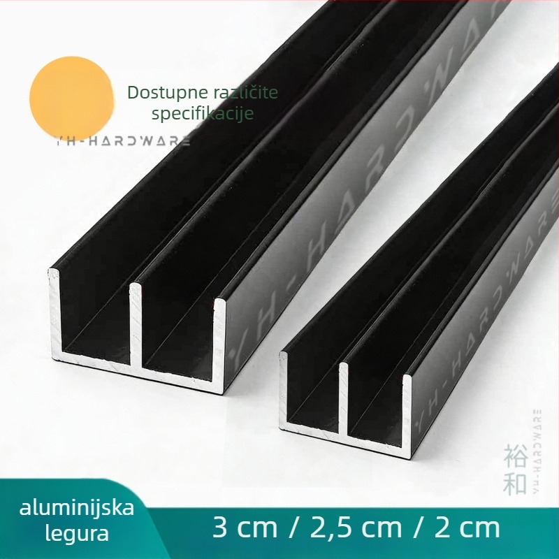 Staklena vitrina s U-oblikovanim vodilicama (jedno i dvostruki trag) - aluminijska legura, površinska obrada sprejem, brend Hzone/Light Elephant, moderni minimalistički stil