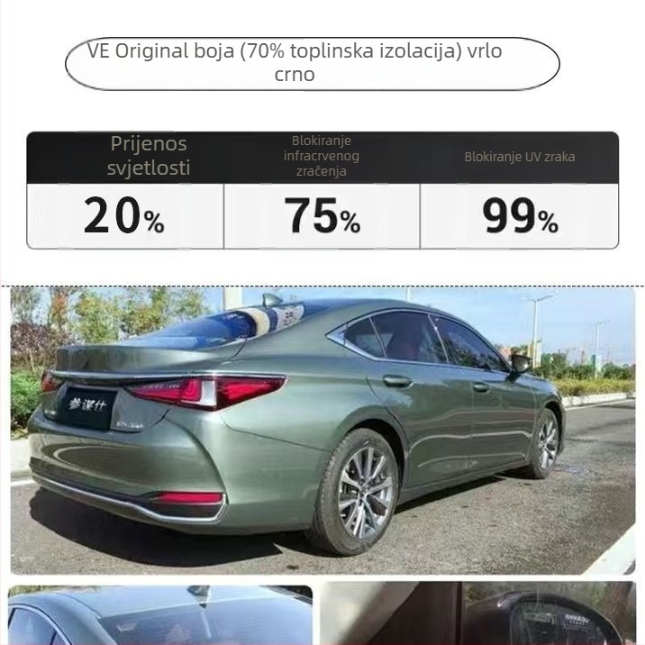 Nano keramični auto film za cijeli automobil, propusnost svjetla 70–80%, UV zaštita iznad 90%