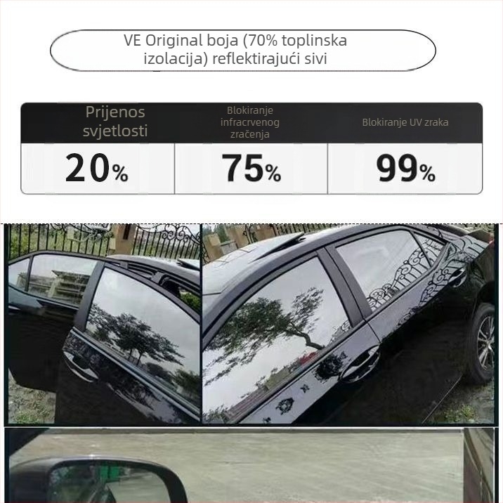 Nano keramični auto film za cijeli automobil, propusnost svjetla 70–80%, UV zaštita iznad 90%