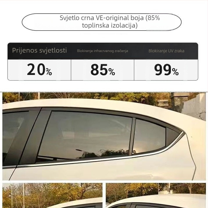 Nano keramični auto film za cijeli automobil, propusnost svjetla 70–80%, UV zaštita iznad 90%
