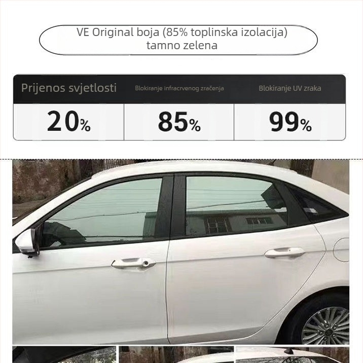 Nano keramični auto film za cijeli automobil, propusnost svjetla 70–80%, UV zaštita iznad 90%