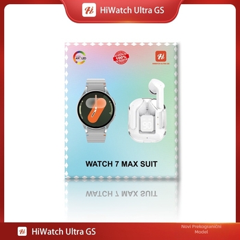 Watch7MaxSuit pametni sat Bluetooth slušalica 2-u-1 paket za pozive, glazbu i sport — Praćenje srčanog ritma, Praćenje sna, Dnevna vodootpornost, IPS zaslon, Bluetooth pozivi