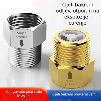 Provjerni ventil - nehrđajući čelik, bakar, mesing; Toilet Check Valve 1500; moderni minimalistički stil