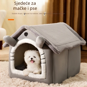 Nest za mačke i pse za sve sezone, perivo, zatvoren, toplo zimi, vila-stilu kućica; Materijal: Tkanina; Marka: New Cute; Proizvodni broj: Villa House Pet Nest