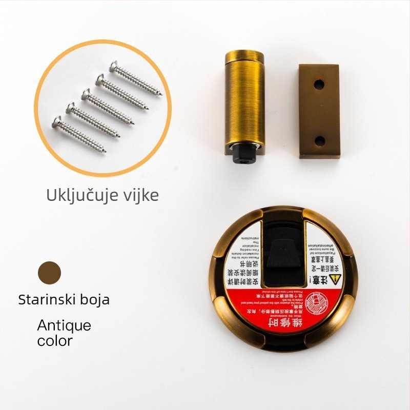 Bez bušenja mehanički stopper za vrata, podno montiran, cinkov spoj, oksidacijski završetak, model SC3112, moderan minimalistički stil, ručno upravljanje