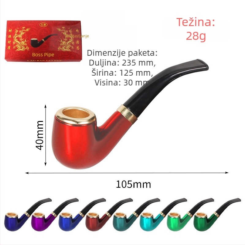 Mini prijenosna lula za početnike – smola, zakrivljeni dizajn, starinski stil