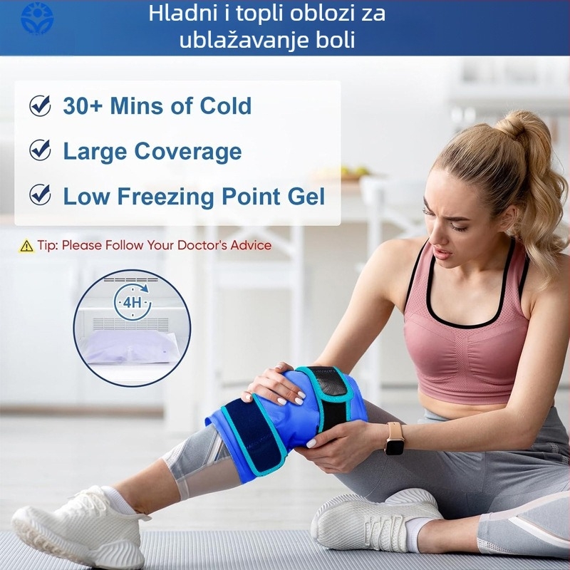 Gel pločica za koljeno za toplu i hladnu terapiju – jedna veličina, najlonski materijal, 700 g