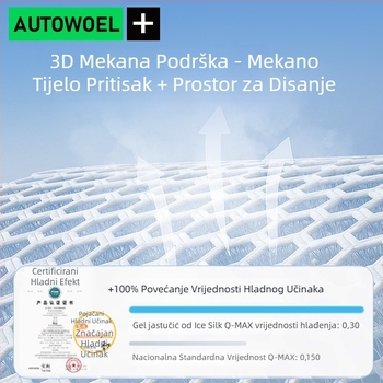 AUTOWOEL gel podložak za auto, hladna Ice Silk površina, ljetna upotreba, univerzalno, jednodjelni stražnji dio sjedala, plosni dizajn