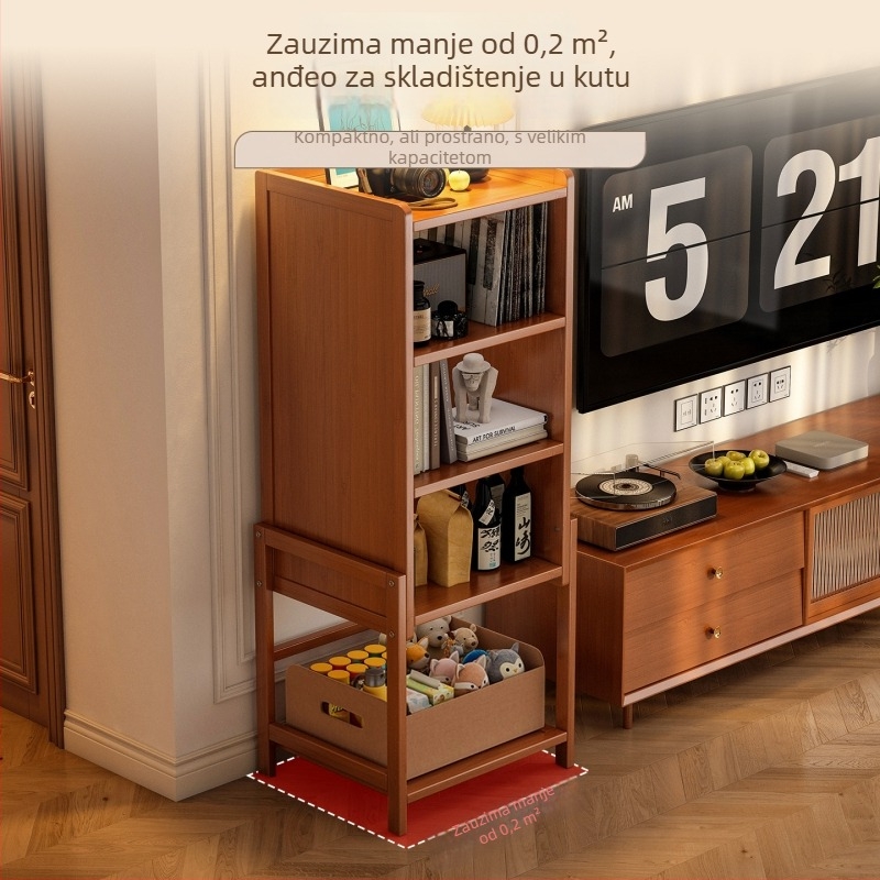 Polica za knjige Haichuan, moderan minimalistički stil, Nanzhu + MDF, model 25579