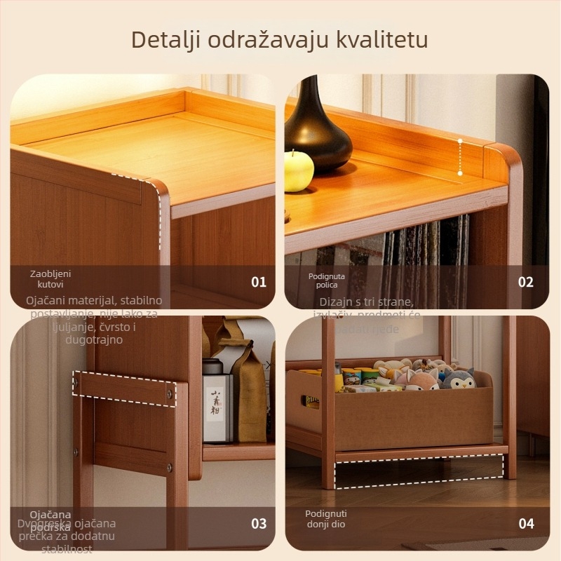 Polica za knjige Haichuan, moderan minimalistički stil, Nanzhu + MDF, model 25579