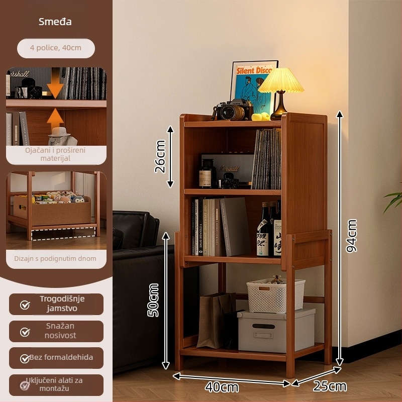 Polica za knjige Haichuan, moderan minimalistički stil, Nanzhu + MDF, model 25579