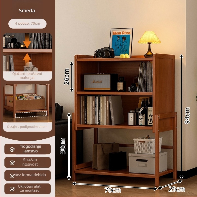 Polica za knjige Haichuan, moderan minimalistički stil, Nanzhu + MDF, model 25579