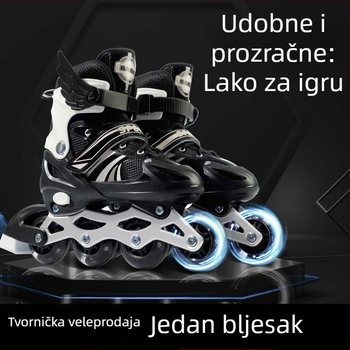 Dječje prilagodljive svijetleće rolice za dječake i djevojčice, s kotačima u jednom redu, uzrast 3–15 godina