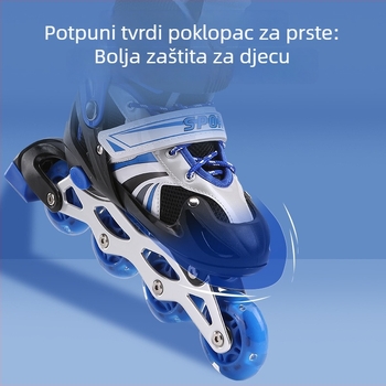 Dječje prilagodljive svijetleće rolice za dječake i djevojčice, s kotačima u jednom redu, uzrast 3–15 godina