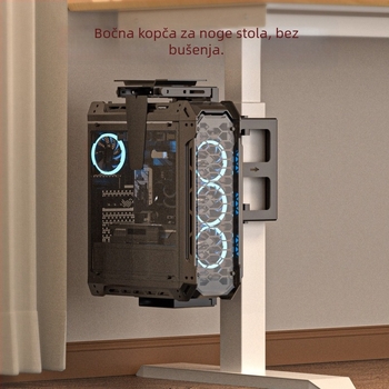 Viseći držač kućišta računala, bočno montiran klipsom, podesiv, bez bušenja, model zjj001