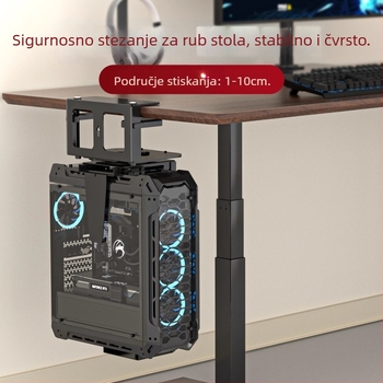 Viseći držač kućišta računala, bočno montiran klipsom, podesiv, bez bušenja, model zjj001