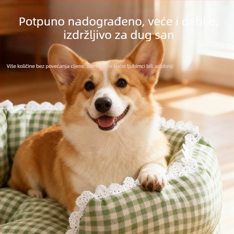 Čipkano kauč-stil leglo za kućne ljubimce, sve sezone, s hladnim jastučićem, za male pse i mačke