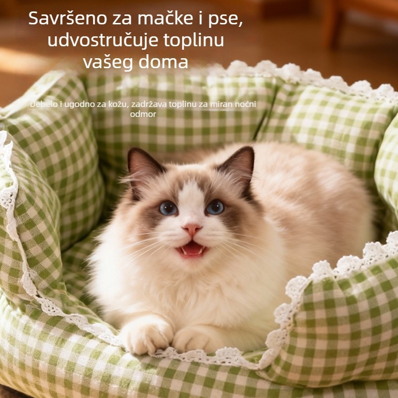 Čipkano kauč-stil leglo za kućne ljubimce, sve sezone, s hladnim jastučićem, za male pse i mačke