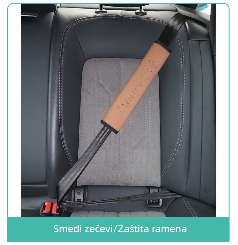 Prilagodljiv držač sigurnosnog pojasa za dječje auto sjedalo s zaštitom vrata i ograničivačem ramena-trbuha - PVC materijal