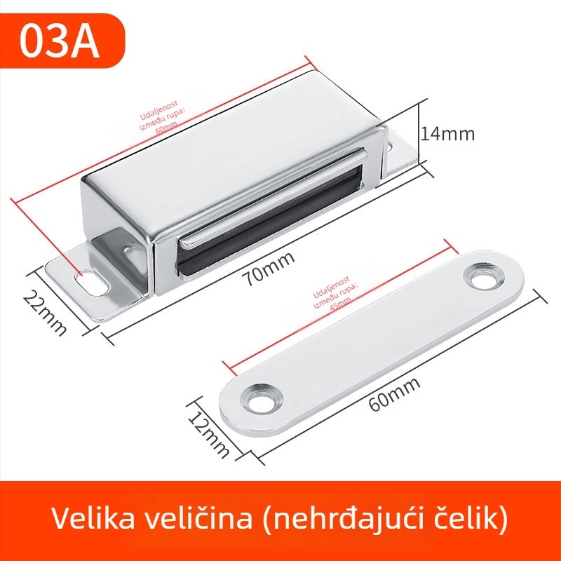 Magnet za vrata ormarića od nehrđajućeg čelika s debelom željeznom pločom, marka Left Steel, model bxgcx, pogodna za vrata ormarića, vrata prostorija i protupožarna vrata