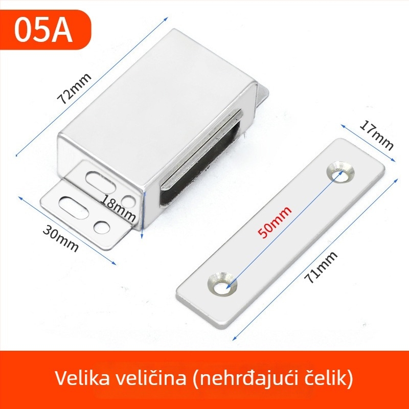 Magnet za vrata ormarića od nehrđajućeg čelika s debelom željeznom pločom, marka Left Steel, model bxgcx, pogodna za vrata ormarića, vrata prostorija i protupožarna vrata