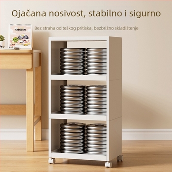 5-slojna podna polica s TV ormarićem, demontažna, okretna, pomična, minimalistički moderni stil