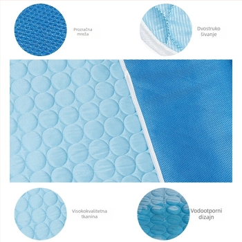 Podloga za hlađenje psa – prozračna Ice Silk tkanina, periva, višekratna upotreba (AIO)