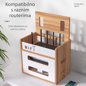 3-slojni stolni organizator za ruter, set-top kutiju i modem - bez bušenja, WiFi-prijazan dizajn