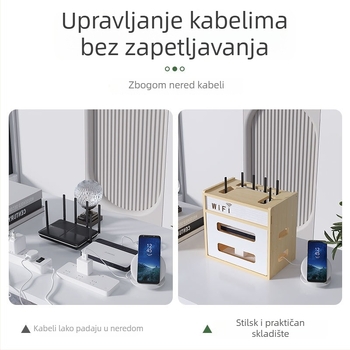 3-slojni stolni organizator za ruter, set-top kutiju i modem - bez bušenja, WiFi-prijazan dizajn