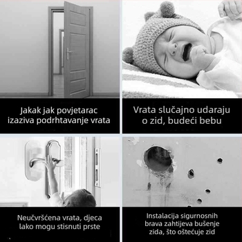 Stopač za vrata - plastični, montiran na pod, protuklizni, moderni minimalistički stil
